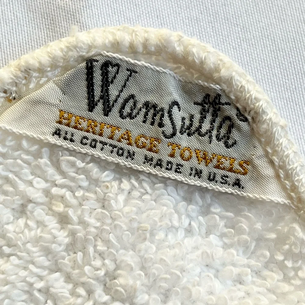 Vintage 70s Wamsutta Plush Floral Washcloths Set of Two